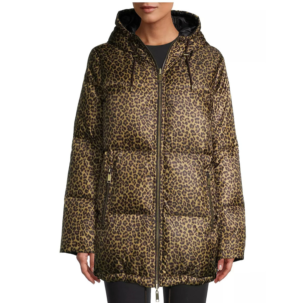 MICHAEL Michael Kors Reversible Cheetah Print Puffer Coat - Picture 3 of 9